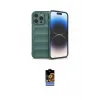 ieg™ iPhone 16 Pro Kılıf Atlas Koleksiyonu - Siyah Buffer Hayalet Cam Ekran Koruyucu
