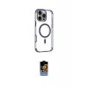 ieg™ iPhone 16 Pro Kılıf Eksen Klasik Koleksiyonu - Siyah Buffer Hayalet Cam Ekran Koruyucu