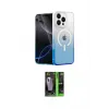 ieg™ iPhone 16 Pro Kılıf Eksen Minimal Özel Seri - Şeffaf 360 Full Body Arka Koruyucu