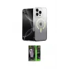 ieg™ iPhone 16 Pro Kılıf Eksen Minimal Özel Seri - Şeffaf 360 Full Body Arka Koruyucu