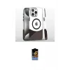 ieg™ iPhone 16 Pro Kılıf İz Asil Prime - Siyah Buffer Hayalet Cam Ekran Koruyucu