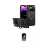 ieg™ iPhone 16 Pro Kılıf Kıvılcım Modern Serisi - Siyah Buffer Hayalet Cam Ekran Koruyucu