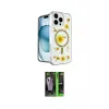 ieg™ iPhone 16 Pro Kılıf Kozmos Doku - Şeffaf 360 Full Body Arka Koruyucu