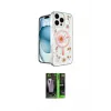 ieg™ iPhone 16 Pro Kılıf Kozmos Doku - Şeffaf 360 Full Body Arka Koruyucu