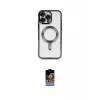 ieg™ iPhone 16 Pro Kılıf Nova Işık Özel Seri - Siyah Buffer Hayalet Cam Ekran Koruyucu
