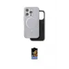 ieg™ iPhone 16 Pro Kılıf Pusula Işık Koleksiyonu - Siyah Buffer Hayalet Cam Ekran Koruyucu