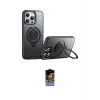 ieg™ iPhone 16 Pro Kılıf Zirve Çizgi Prime - Siyah Buffer Hayalet Cam Ekran Koruyucu