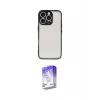 ieg™ iPhone 16 Pro Max Kılıf Ahenk Çizgi Serisi - Siyah Bilvis 5in1 3D Magic Cam Ekran Koruyucu
