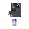 ieg™ iPhone 16 Pro Max Kılıf Çekirdek Klasik - Siyah Bilvis 5in1 3D Magic Cam Ekran Koruyucu