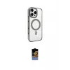 ieg™ iPhone 16 Pro Max Kılıf Doruk Doku Özel Seri - Siyah Buffer Hayalet Cam Ekran Koruyucu
