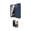 ieg™ iPhone 16 Pro Max Kılıf Eksen Form Prime - Siyah 3D Antistatik Mat Seramik Nano Ekran Koruyucu