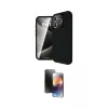 ieg™ iPhone 16 Pro Max Kılıf Eksen Form Prime - Siyah 3D Antistatik Mat Seramik Nano Ekran Koruyucu