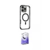 ieg™ iPhone 16 Pro Max Kılıf Eksen Klasik Koleksiyonu - Siyah Bilvis 5in1 5D Magic Hayalet Cam Ekran Koruyucu