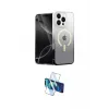 ieg™ iPhone 16 Pro Max Kılıf Eksen Minimal Özel Seri - Siyah 3D Antistatik Cam Ekran Koruyucu