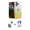 ieg™ iPhone 16 Pro Max Kılıf Eksen Minimal Özel Seri - Siyah Bilvis 5in1 3D Magic Cam Ekran Koruyucu + Raze Metal Kamera Lens - SH