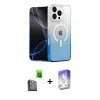 ieg™ iPhone 16 Pro Max Kılıf Eksen Minimal Özel Seri - Siyah Bilvis 5in1 3D Magic Cam Ekran Koruyucu + Raze Metal Kamera Lens - SH