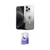 ieg™ iPhone 16 Pro Max Kılıf Eksen Minimal Özel Seri - Siyah Bilvis 5in1 5D Magic Hayalet Cam Ekran Koruyucu