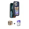 ieg™ iPhone 16 Pro Max Kılıf İz Minimal Koleksiyonu - Siyah Bilvis 5in1 3D Magic Cam Ekran Koruyucu + Pers Alüminyum Kamera Lens - CLTM