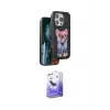 ieg™ iPhone 16 Pro Max Kılıf İz Minimal Koleksiyonu - Siyah Bilvis 5in1 5D Magic Hayalet Cam Ekran Koruyucu