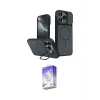 ieg™ iPhone 16 Pro Max Kılıf İz Modern Prime - Siyah Bilvis 5in1 3D Magic Cam Ekran Koruyucu