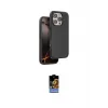 ieg™ iPhone 16 Pro Max Kılıf Kıvılcım Çizgi Serisi - Siyah Buffer Hayalet Cam Ekran Koruyucu