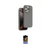 ieg™ iPhone 16 Pro Max Kılıf Kıvılcım Çizgi Serisi - Siyah Buffer Hayalet Cam Ekran Koruyucu