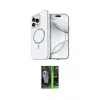 ieg™ iPhone 16 Pro Max Kılıf Kıvılcım Form Prime - Şeffaf 360 Full Body Arka Koruyucu