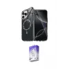 ieg™ iPhone 16 Pro Max Kılıf Kıvılcım Form Prime - Siyah Bilvis 5in1 3D Magic Cam Ekran Koruyucu