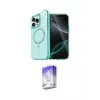 ieg™ iPhone 16 Pro Max Kılıf Kıvılcım Form Prime - Siyah Bilvis 5in1 3D Magic Cam Ekran Koruyucu