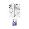 ieg™ iPhone 16 Pro Max Kılıf Kıvılcım Form Prime - Siyah Bilvis 5in1 5D Magic Hayalet Cam Ekran Koruyucu