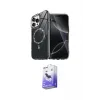 ieg™ iPhone 16 Pro Max Kılıf Kıvılcım Form Prime - Siyah Bilvis 5in1 5D Magic Hayalet Cam Ekran Koruyucu