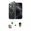 ieg™ iPhone 16 Pro Max Kılıf Kıvılcım Form Prime - Siyah Buffer Cam Ekran Koruyucu + Raze Metal Kamera Lens - CLTM