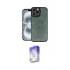 ieg™ iPhone 16 Pro Max Kılıf Kıvılcım Işık Serisi - Siyah Bilvis 5in1 3D Magic Cam Ekran Koruyucu