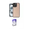 ieg™ iPhone 16 Pro Max Kılıf Kıvılcım Işık Serisi - Siyah Bilvis 5in1 3D Magic Cam Ekran Koruyucu