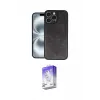 ieg™ iPhone 16 Pro Max Kılıf Kıvılcım Işık Serisi - Siyah Bilvis 5in1 3D Magic Cam Ekran Koruyucu