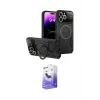 ieg™ iPhone 16 Pro Max Kılıf Kıvılcım Modern Serisi - Siyah Bilvis 5in1 5D Magic Hayalet Cam Ekran Koruyucu