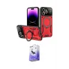 ieg™ iPhone 16 Pro Max Kılıf Kıvılcım Modern Serisi - Siyah Bilvis 5in1 5D Magic Hayalet Cam Ekran Koruyucu