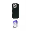 ieg™ iPhone 16 Pro Max Kılıf Kozmos Klasik Prime - Siyah Bilvis 5in1 3D Magic Cam Ekran Koruyucu