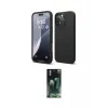 ieg™ iPhone 16 Pro Max Kılıf Kozmos Yansıma Özel Seri - Siyah 360 Mat Full Body Arka Koruyucu