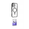 ieg™ iPhone 16 Pro Max Kılıf Nova Işık Özel Seri - Siyah Bilvis 5in1 5D Magic Hayalet Cam Ekran Koruyucu