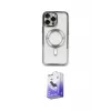 ieg™ iPhone 16 Pro Max Kılıf Nova Işık Özel Seri - Siyah Bilvis 5in1 5D Magic Hayalet Cam Ekran Koruyucu