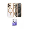 ieg™ iPhone 16 Pro Max Kılıf Nova Işık Özel Seri - Siyah Bilvis 5in1 5D Magic Hayalet Cam Ekran Koruyucu