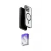 ieg™ iPhone 16 Pro Max Kılıf Pusula Form Serisi - Siyah Bilvis 5in1 3D Magic Cam Ekran Koruyucu