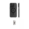 ieg™ iPhone 16 Pro Max Kılıf Pusula Minimal Koleksiyonu - Siyah Bilvis 3D Cam Ekran Koruyucu