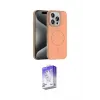 ieg™ iPhone 16 Pro Max Kılıf Siluet Doku Özel Seri - Siyah Bilvis 5in1 3D Magic Cam Ekran Koruyucu