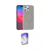 ieg™ iPhone 16 Pro Max Kılıf Siluet Doku Özel Seri - Siyah Bilvis 5in1 3D Magic Cam Ekran Koruyucu