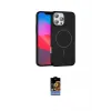 ieg™ iPhone 16 Pro Max Kılıf Siluet Doku Özel Seri - Siyah Buffer Hayalet Cam Ekran Koruyucu