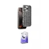 ieg™ iPhone 16 Pro Max Kılıf Siluet Form Serisi - Siyah Bilvis 5in1 5D Magic Hayalet Cam Ekran Koruyucu