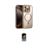 ieg™ iPhone 16 Pro Max Kılıf Yadigar Asil Koleksiyonu - Siyah Buffer Hayalet Cam Ekran Koruyucu