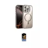 ieg™ iPhone 16 Pro Max Kılıf Yadigar Asil Koleksiyonu - Siyah Buffer Hayalet Cam Ekran Koruyucu